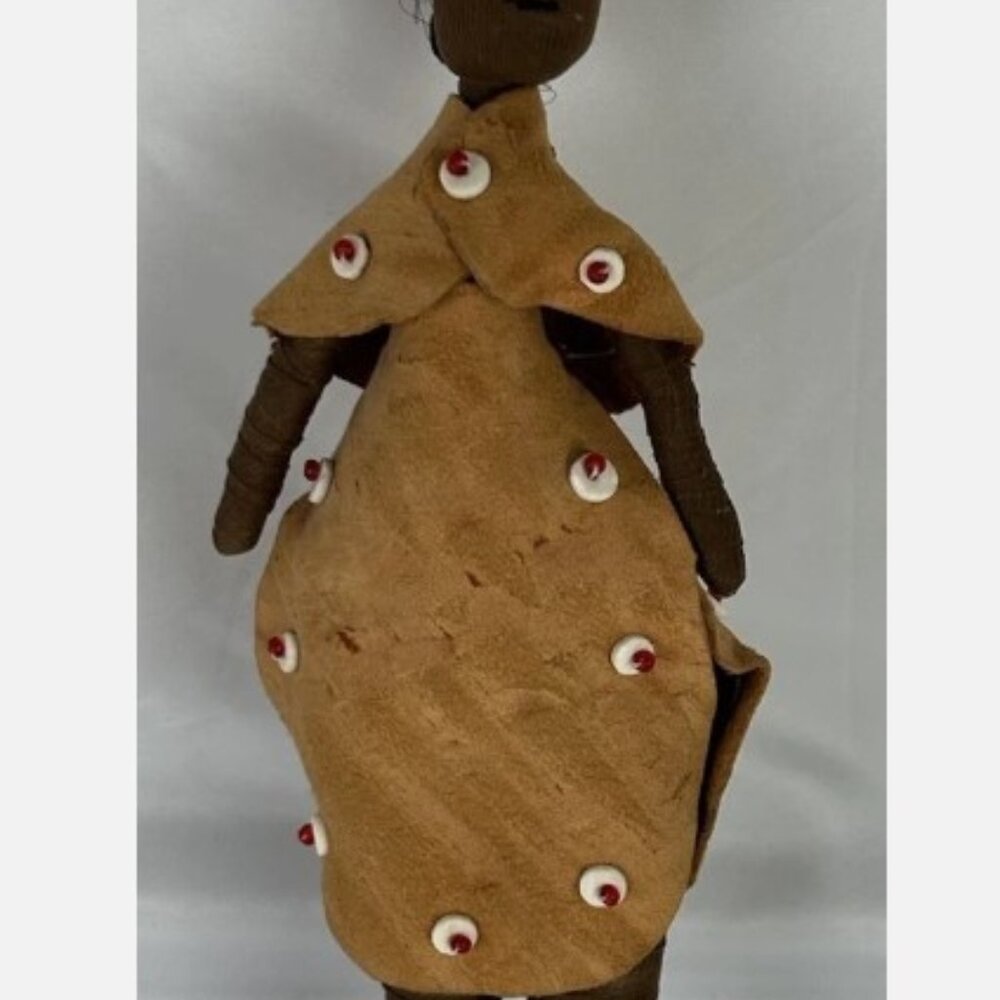 Vintage Kuru Crafts African Cloth Doll Folk Art Handmade In Botswana 10” Tall